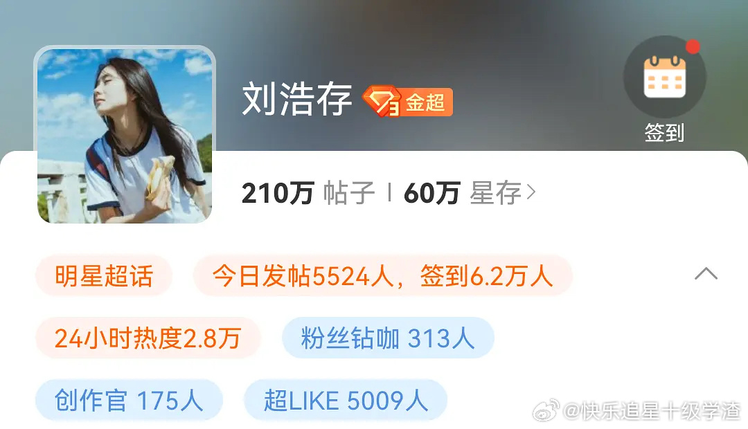 刘浩存超like破5000了 ​​​