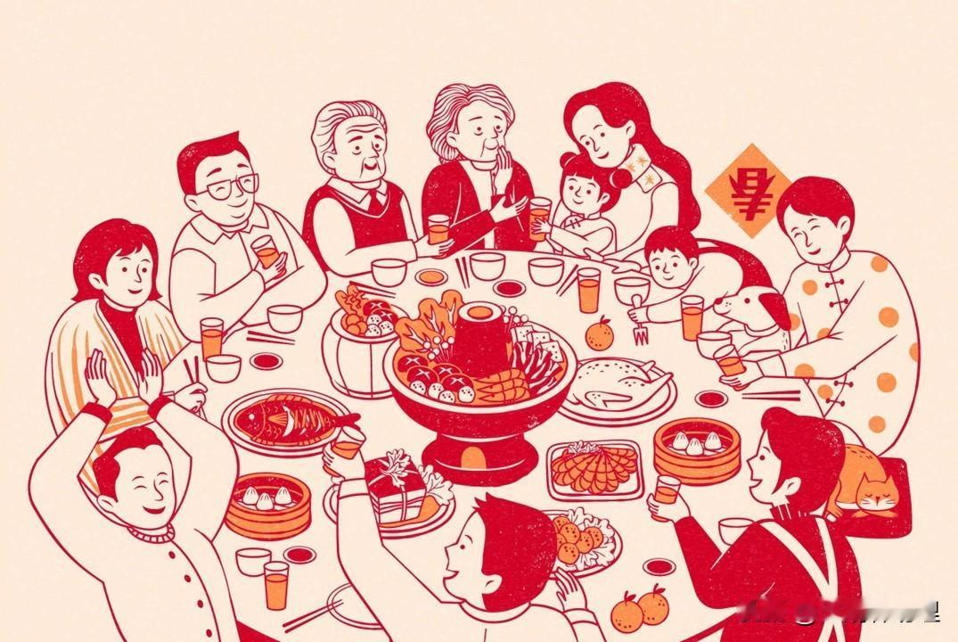 年味不是烟花爆竹，是人愿意为一顿饭赶路。
是行李箱的滚轮声，是厨房的油香，是门口