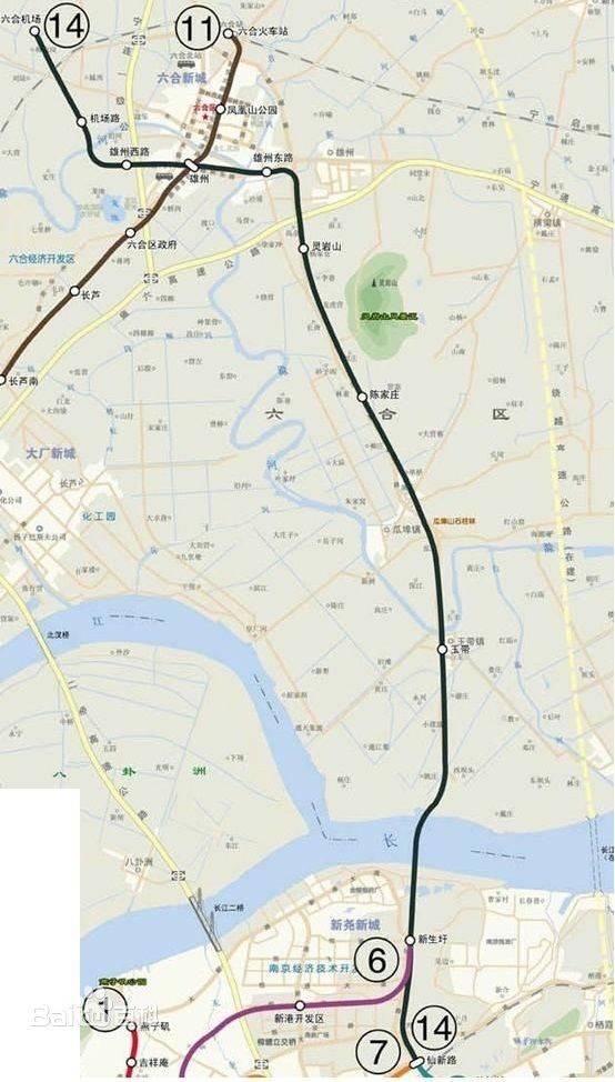 南京地铁14号线

这是一条规划中的南北走向过江线路，北起‌马鞍机场站‌，南至‌