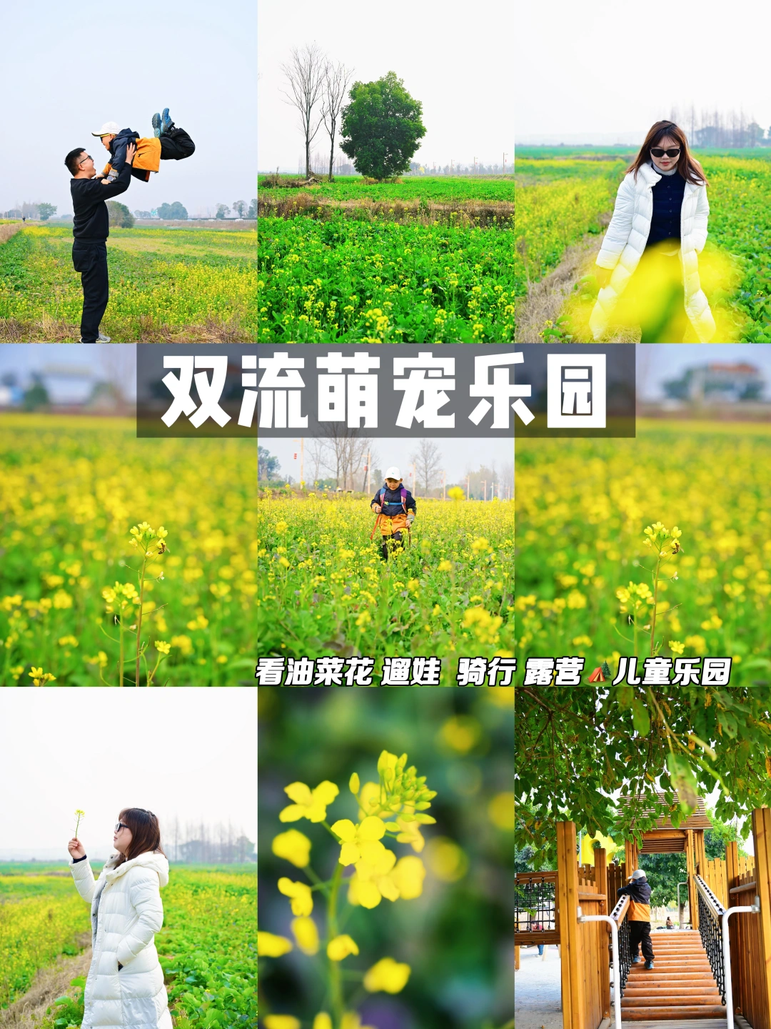 藏不住了‼️双流萌宠乐园遛娃徒步看油菜花