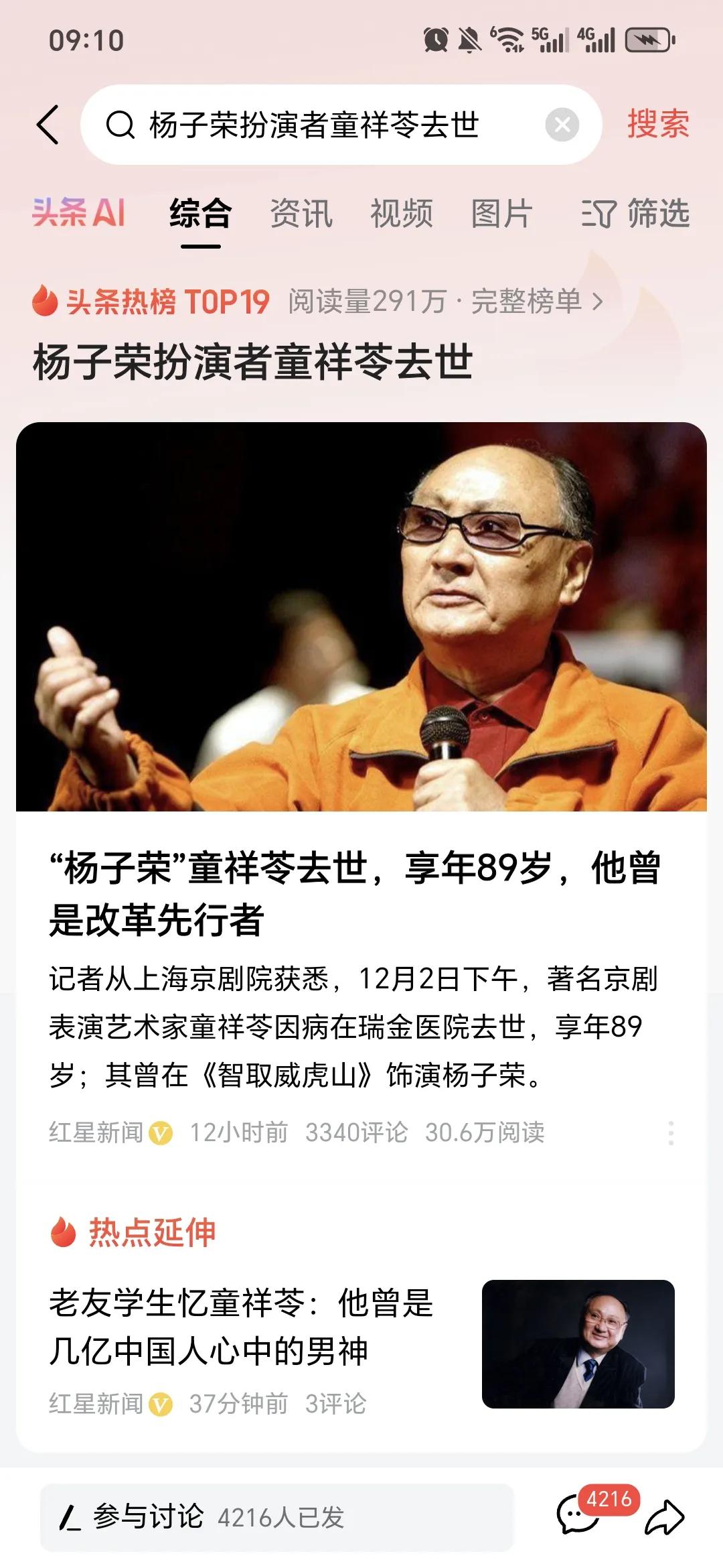 全国人民心中的“杨子荣”童祥苓走了，但他扮演的杨子荣却永远留在了观众心中。
  
