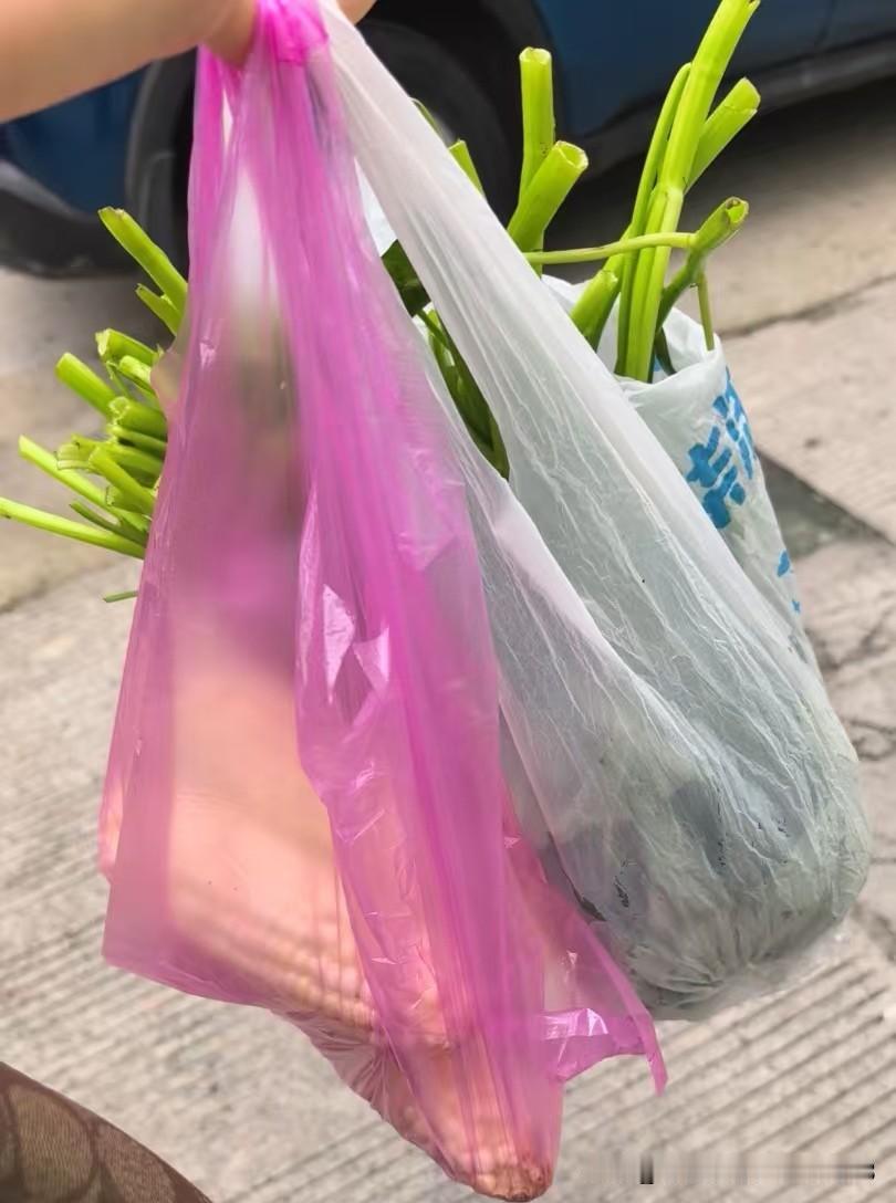 下班路上遇到两个卖菜的农村老太太，看起来都有70岁以上了，花1.5元买了这位一斤