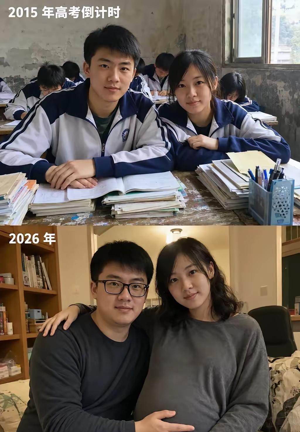 昔日同窗成夫妻，还真有点命中注定的感觉。就像有对老同学重逢，男方大胆求婚，女方却