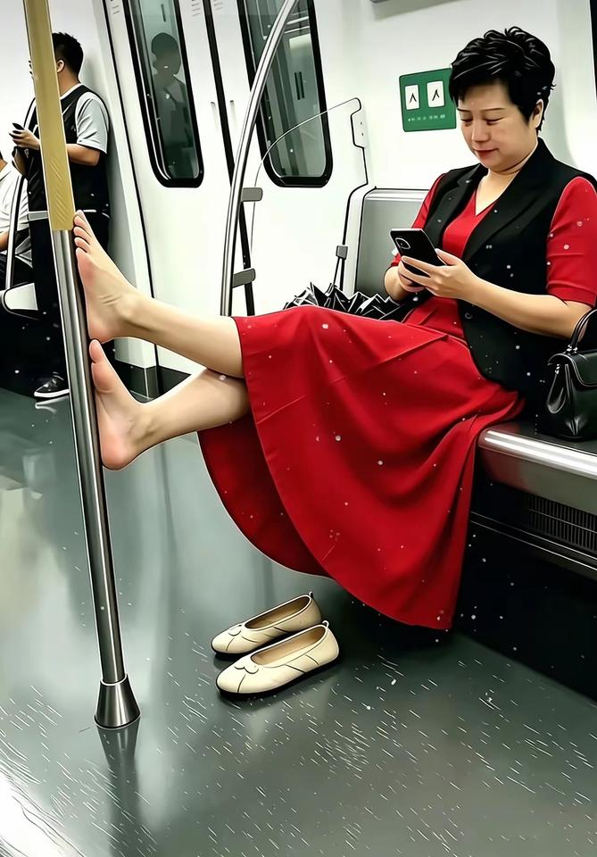 看着挺体面的女人，竟没有一点公德之心，这样子你不是自毁形象吗？