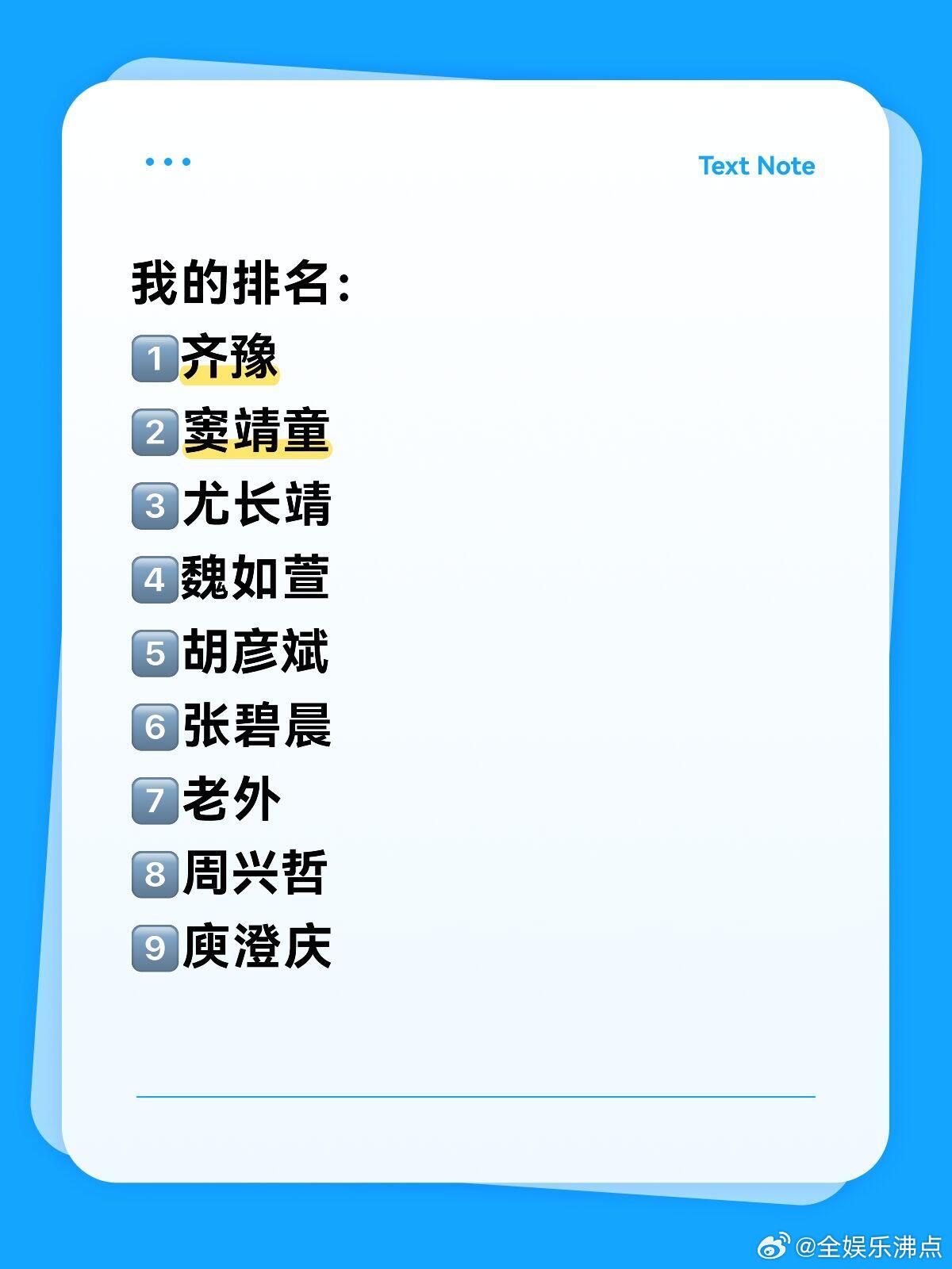 我心中的歌手第一期排名网友排的歌手名次 我心中的歌手排名1.齐豫2.窦靖童3.尤