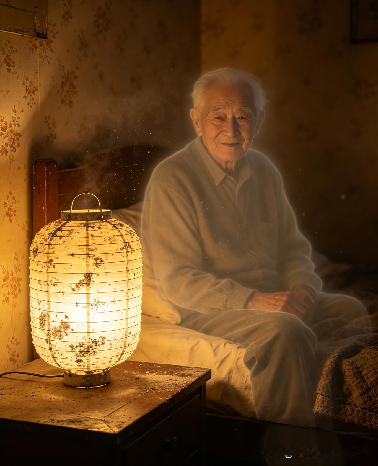 小时候我总怕黑，每晚睡觉都要爷爷陪着。他总在床头挂一盏小小的纸灯笼，说那是他给我