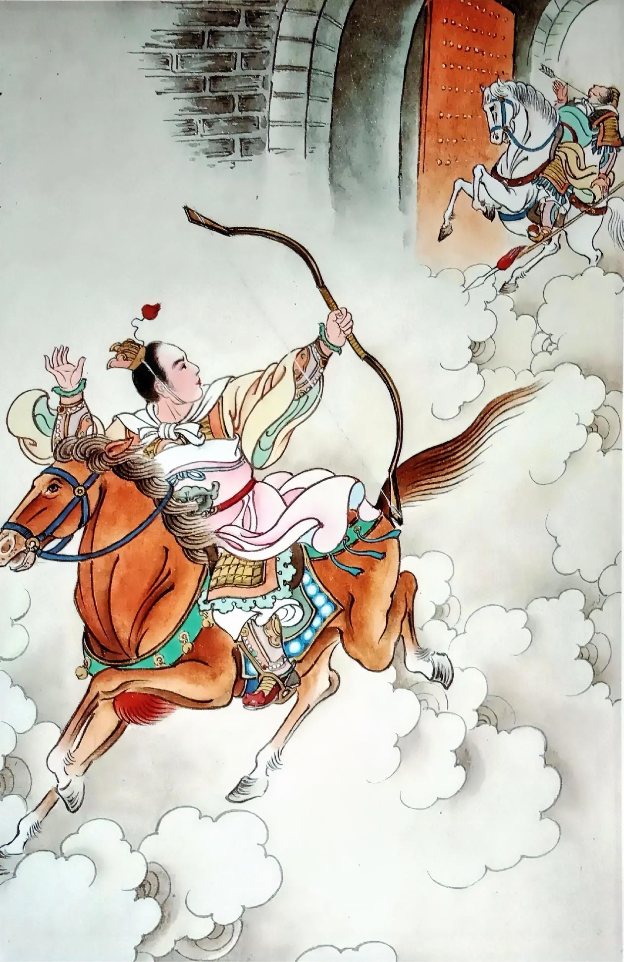 猜一猜，这是中国历史上的什么著名事件?
提示一下，这位弯弓射箭的俊美青年是一代明