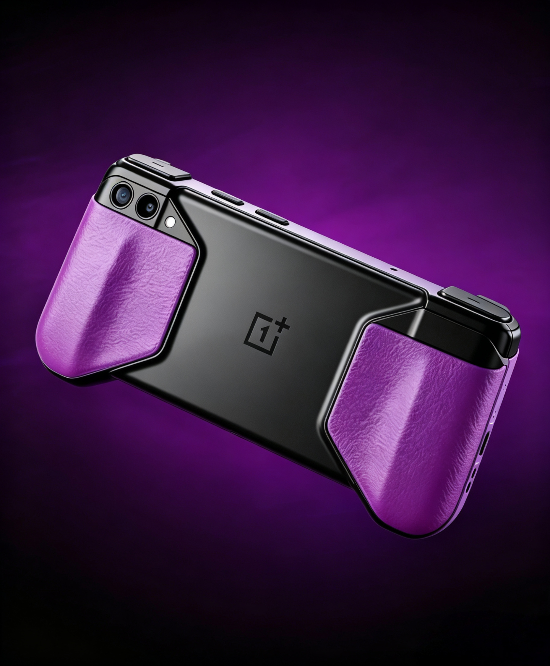 一加游戏掌机？掌机形态，物理机械肩键，双摄模组，握持部分采用素皮设计。盲猜正面屏