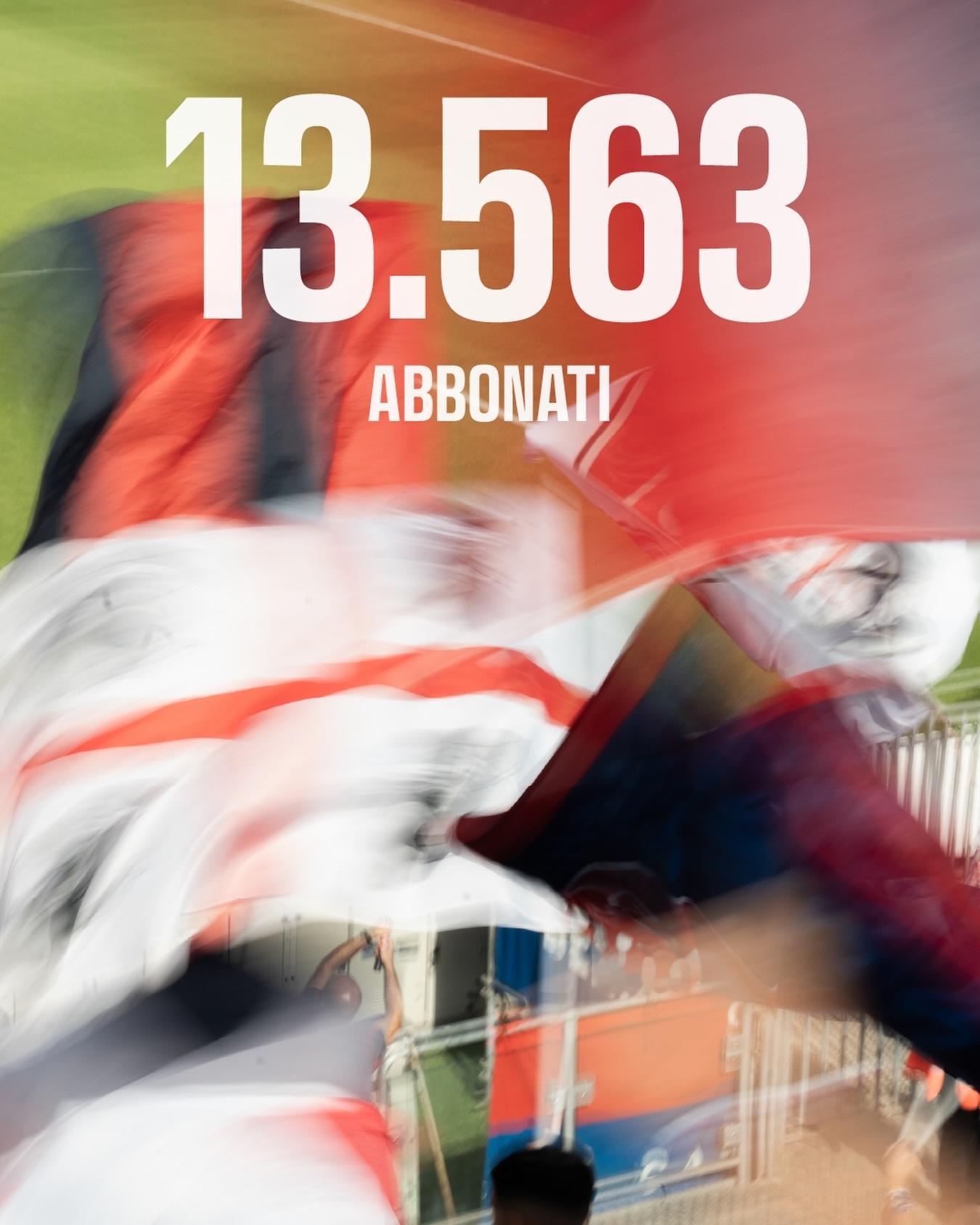 🔴🔵 新的赛季，乌尼普乐多姆斯欢迎13563名季票持有球迷前来观赛！卡利亚里