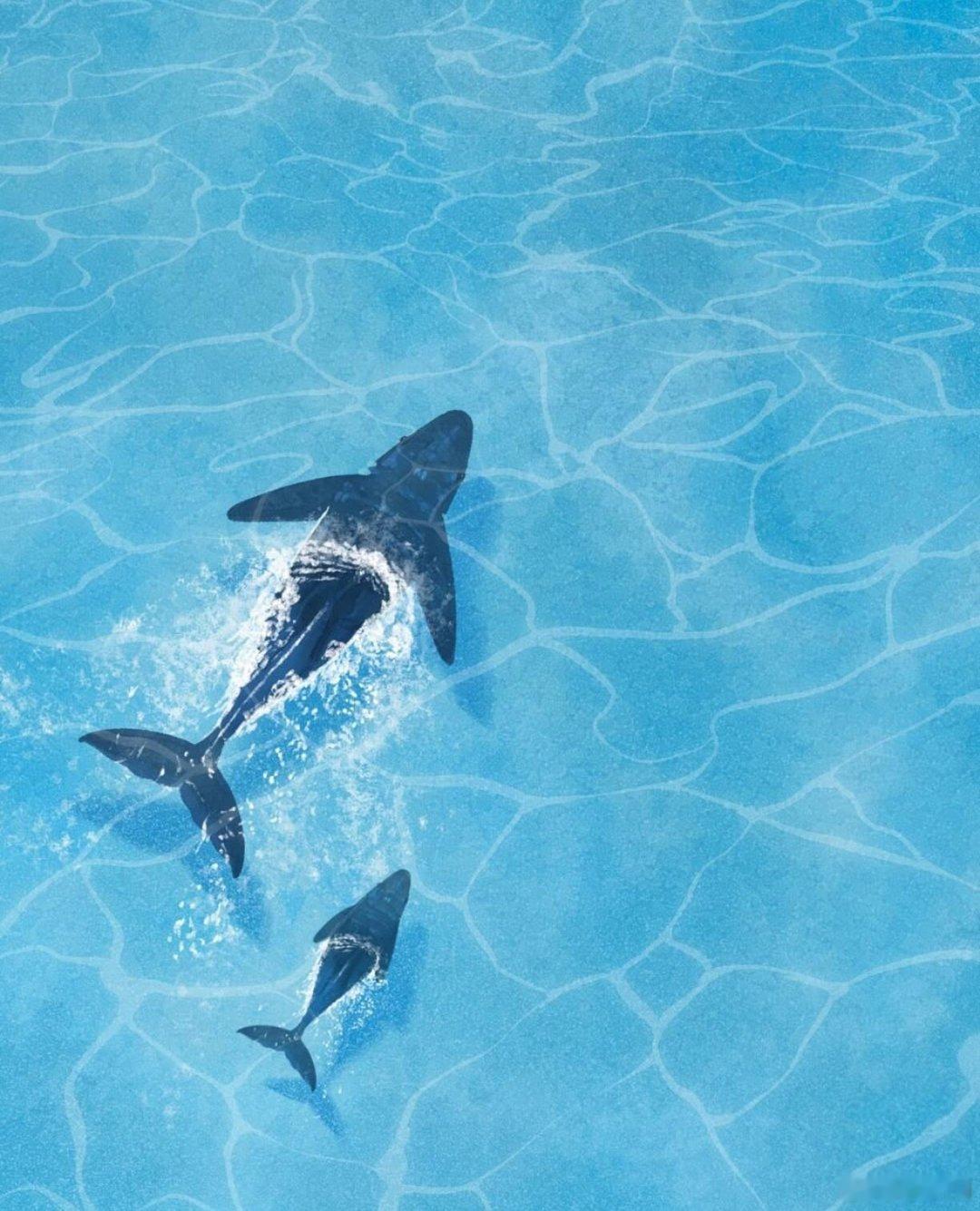 插画家syunillust作品 夏日最温柔的静谧🐋 