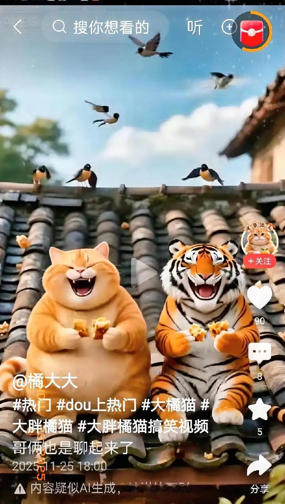 娱乐一刻  1
        又一次看到胖橘、虎哥坐在屋顶上探讨人生，实在忍俊