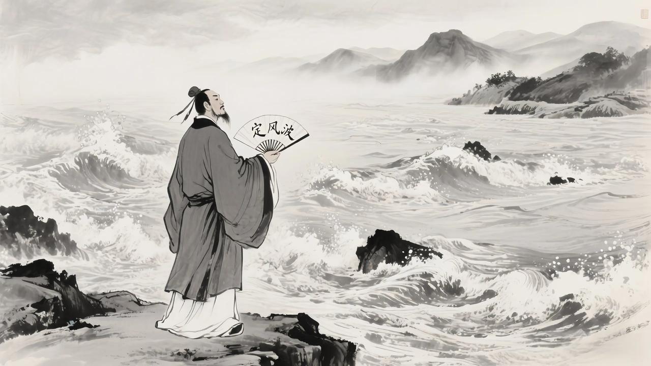 一、全词与背景

《定风波·莫听穿林打叶声》

（宋）苏轼

莫听穿林打叶声，何