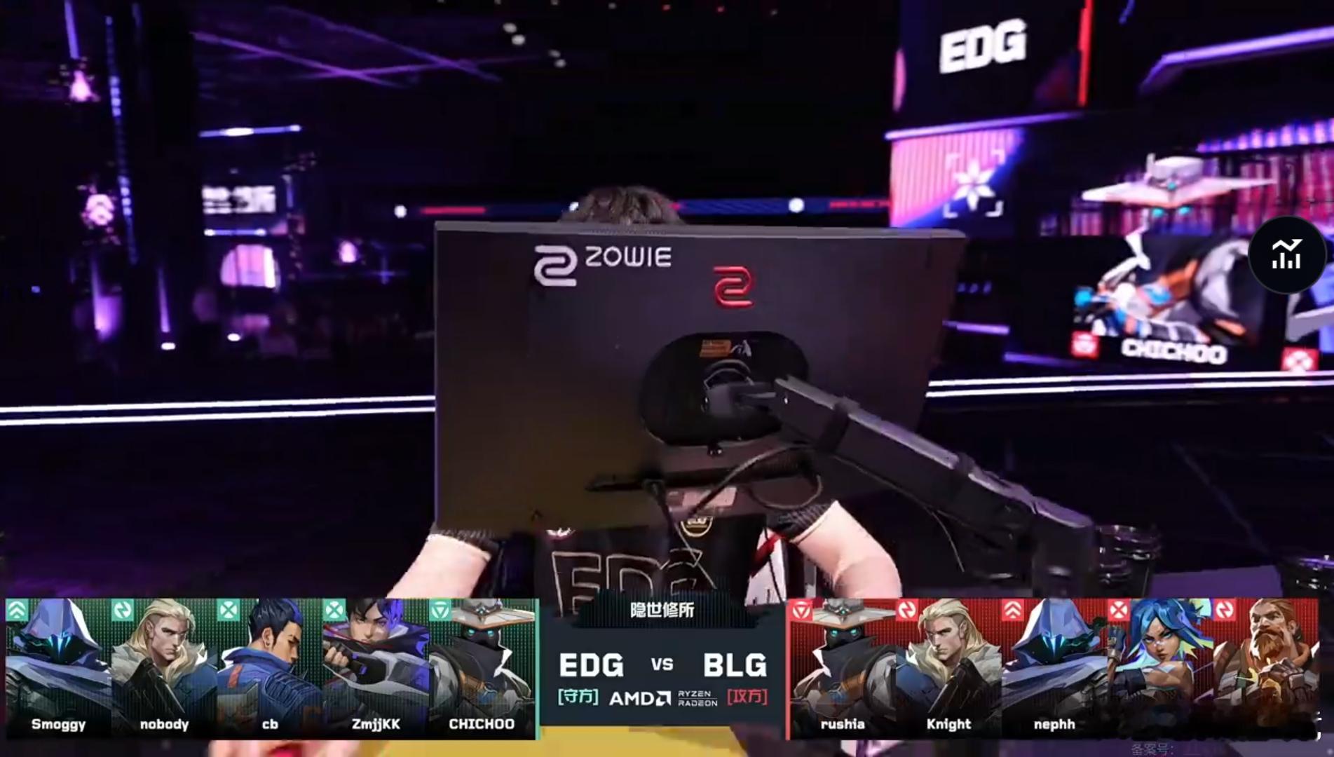 【2026VCTCN启点赛第十日 EDG 0-1 BLG】图二：隐世修所 双方阵