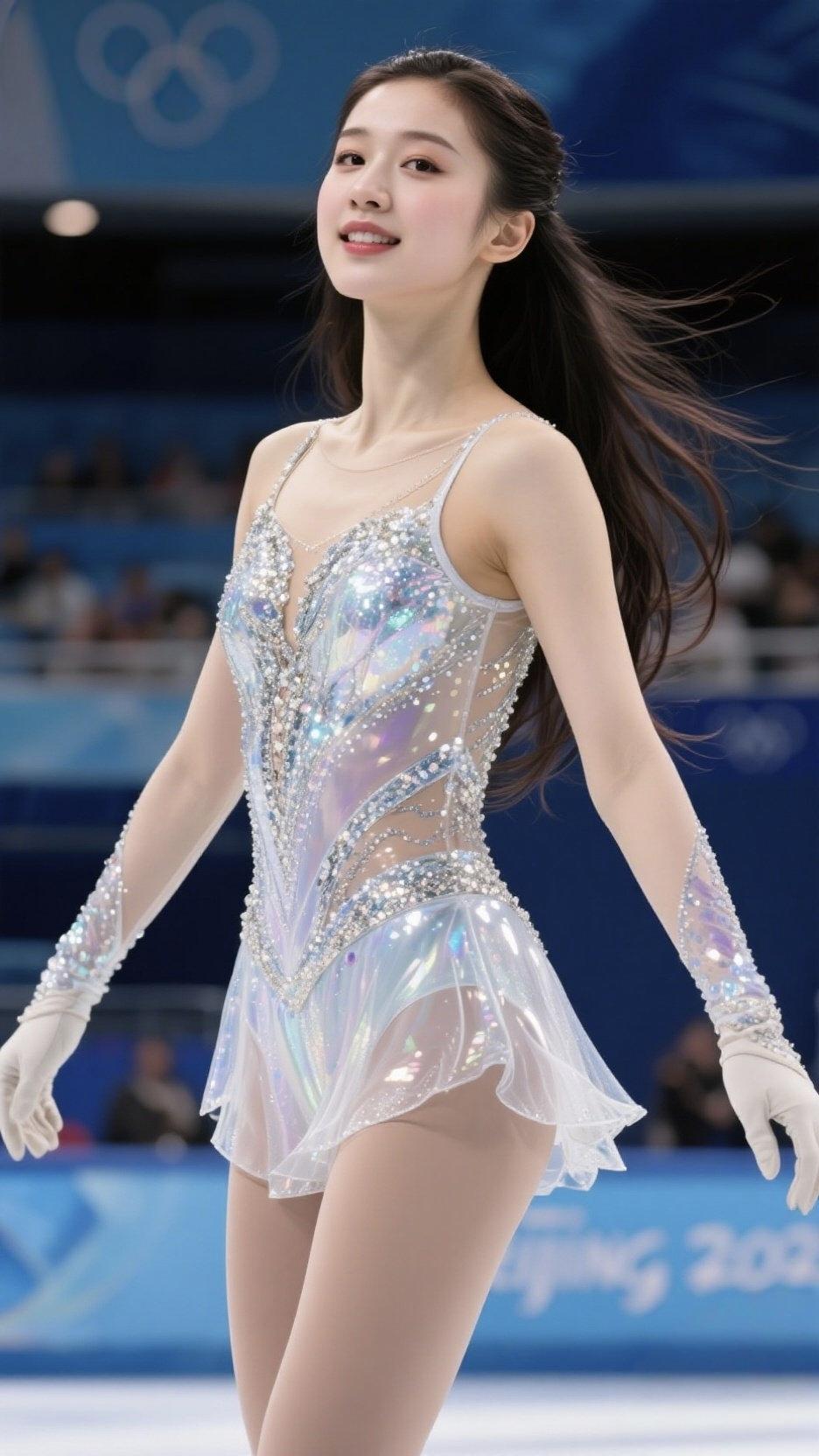 滑冰场上的美女，简直是一道亮丽的风景线。我上次去滑冰场，就看到好几个超厉害的滑冰