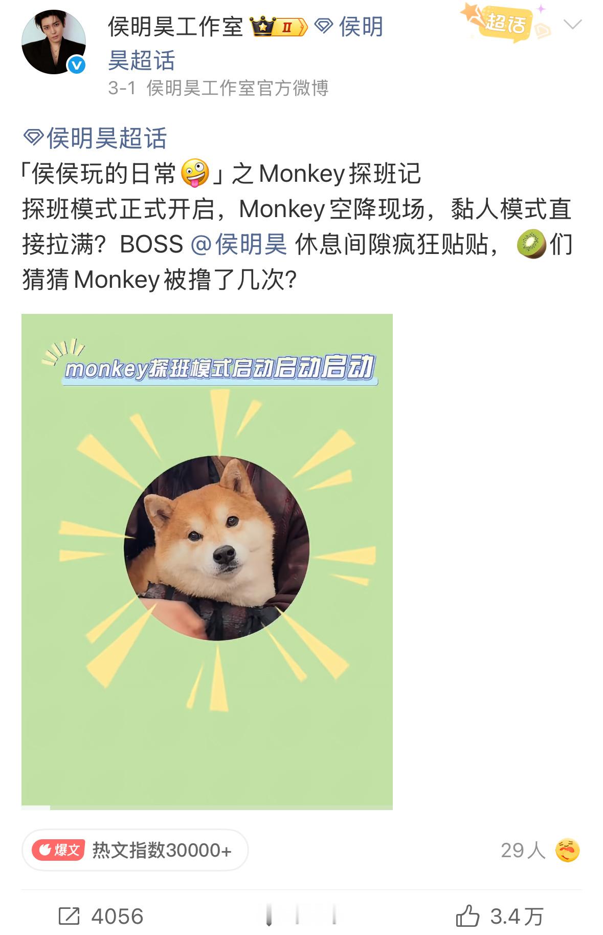 狗顶待遇！为数不多的侯侯玩家芒占三个[右哼哼]每次来探班老爹都有一个小视频咖位好