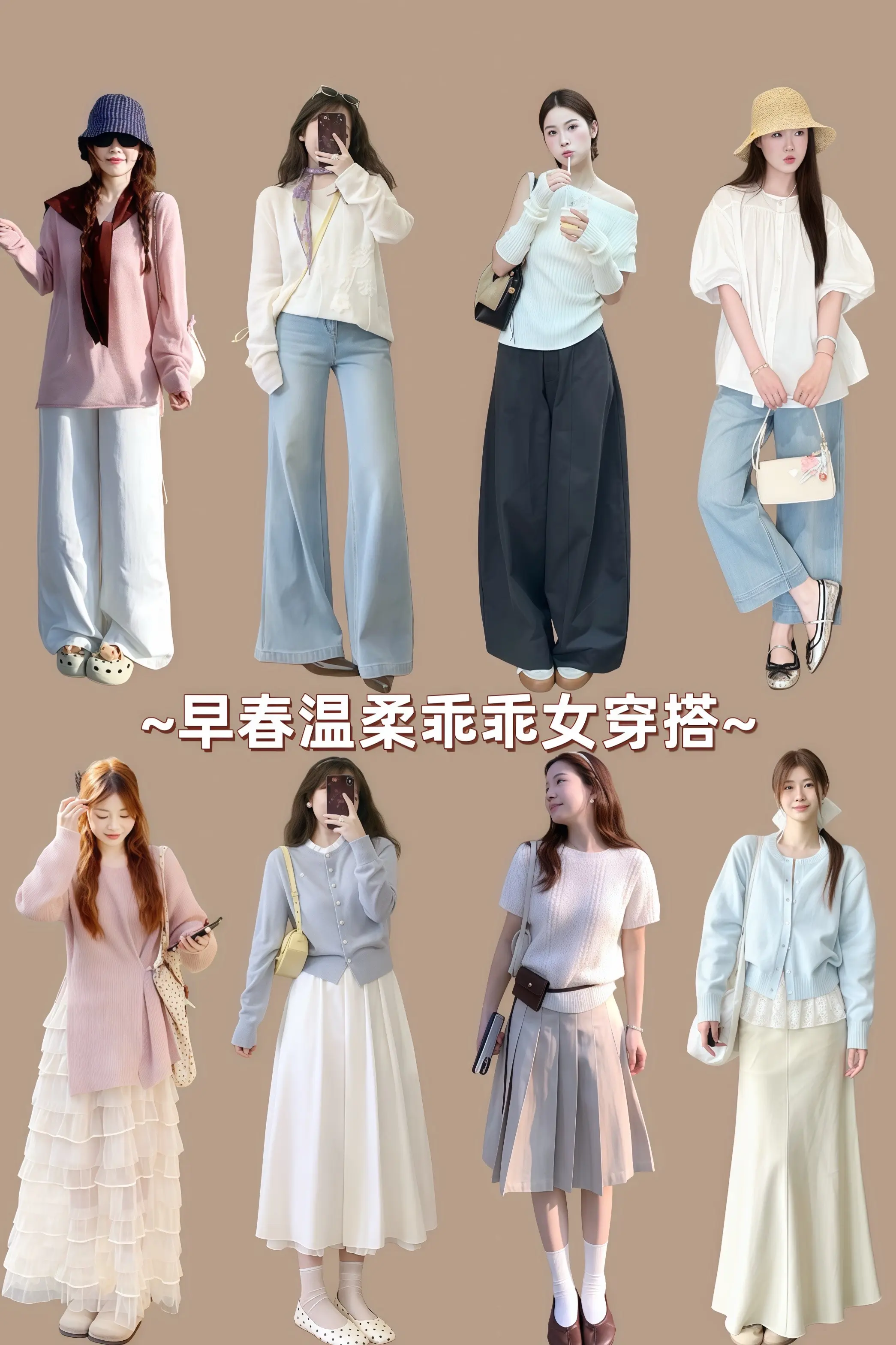 早春温柔乖乖女穿搭 ootd穿搭我选择用韩系穿搭打开春天 开春穿搭