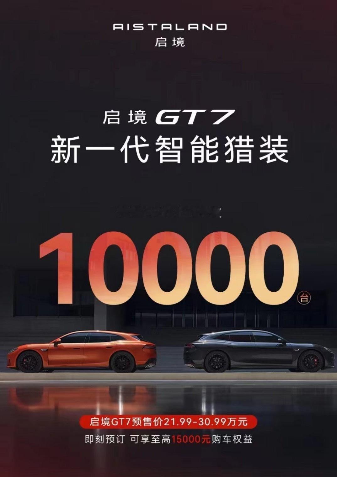 启境GT7五小时小订10000台一个新品牌的第一辆车，还是猎装能有这个成绩非常不