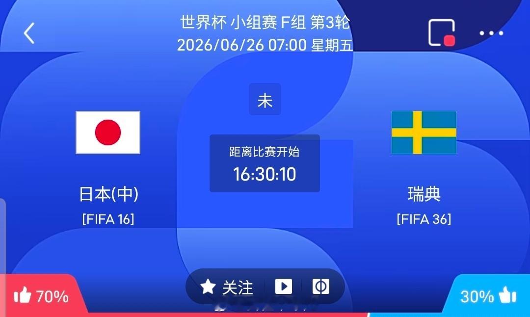 【足球】周四058世界杯方向：日本vs瑞典世界杯：日本VS瑞典时间：2026-0