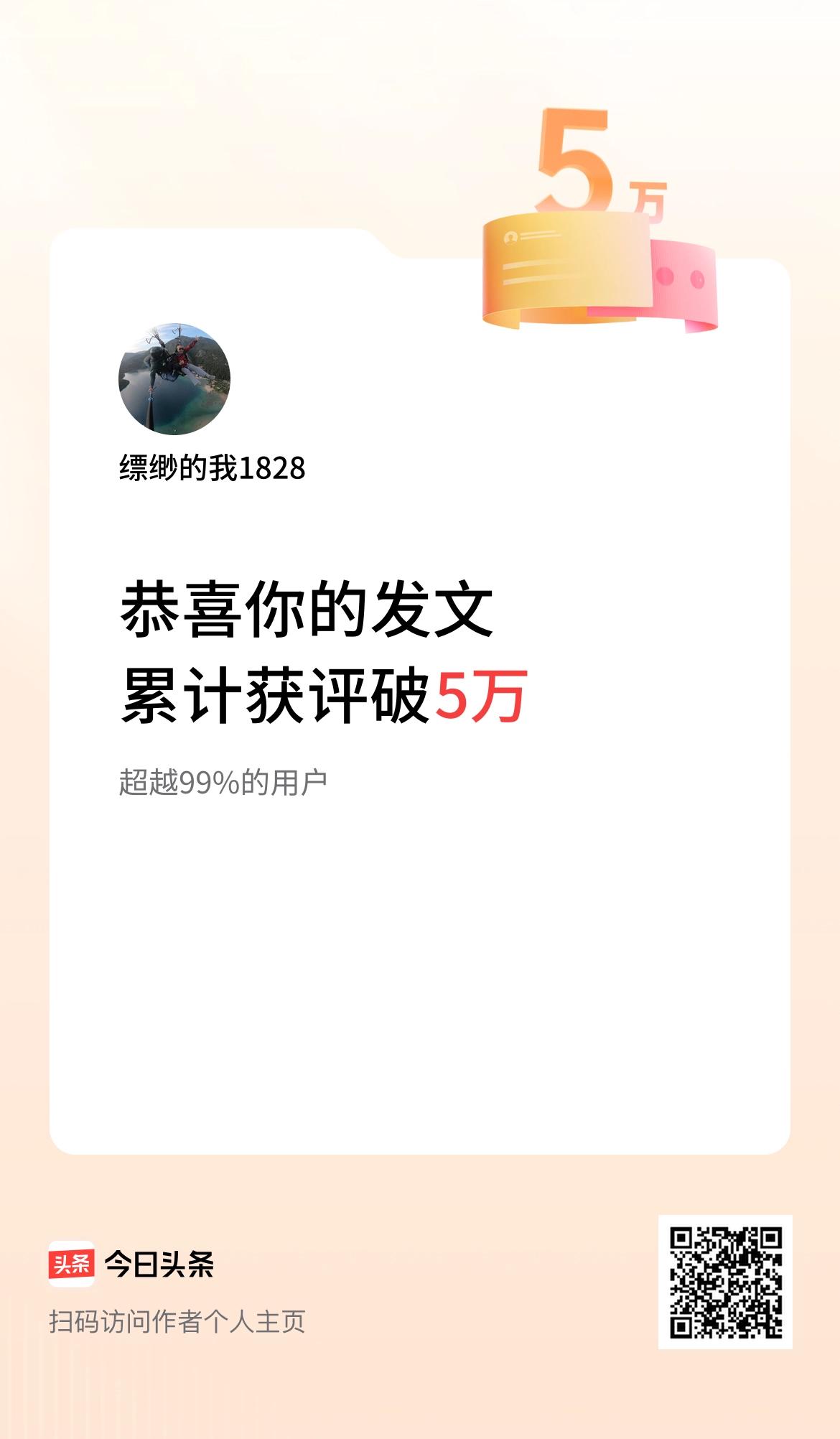  我在头条累计获评论量破5万啦！朋友们，我这酱油打的怎么样？昨晚（2024102