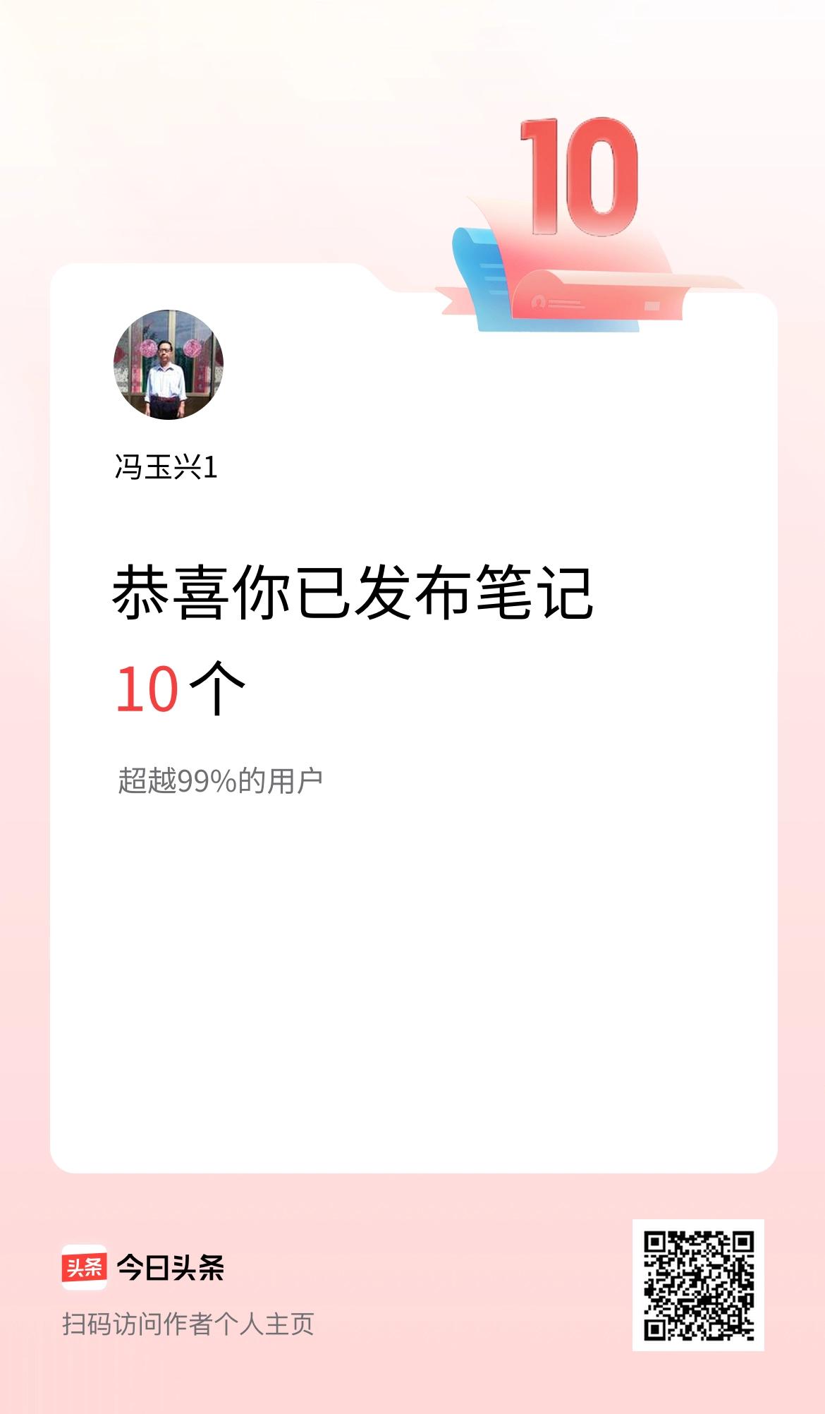 我在头条累计投稿笔记10个