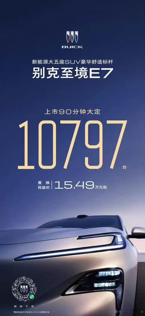 别克至境E7以15.49万-19.49万的权益价杀入市场，别克至境e7