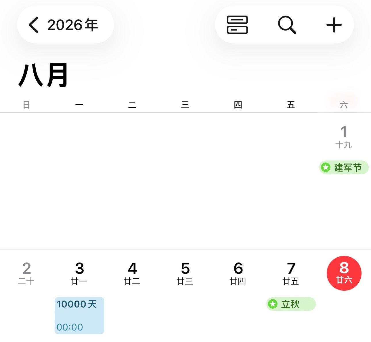 看日历才发现自己设置的10000天提醒被忙得完全忽略掉了🥲这辈子又下了遗憾。。