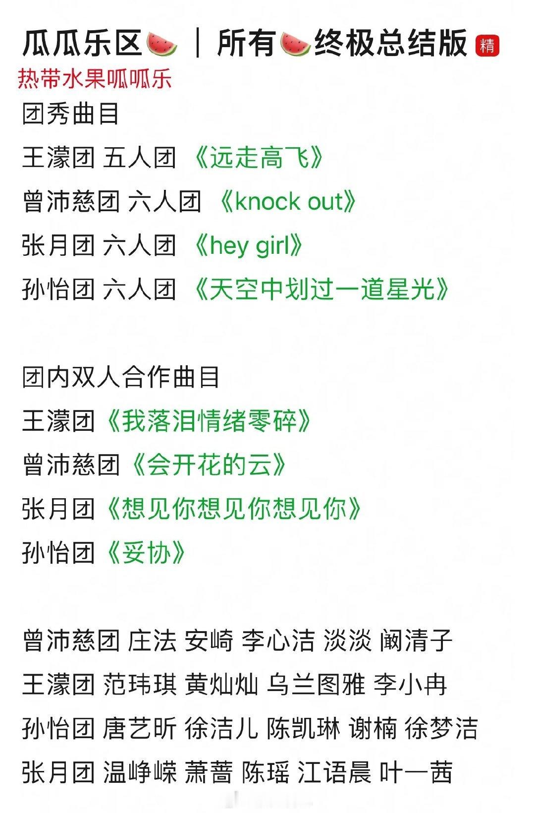 王濛团总决赛唱远走高飞王濛团远走高飞 【团曲】曾沛慈 庄法 安崎 李心洁 淡淡 