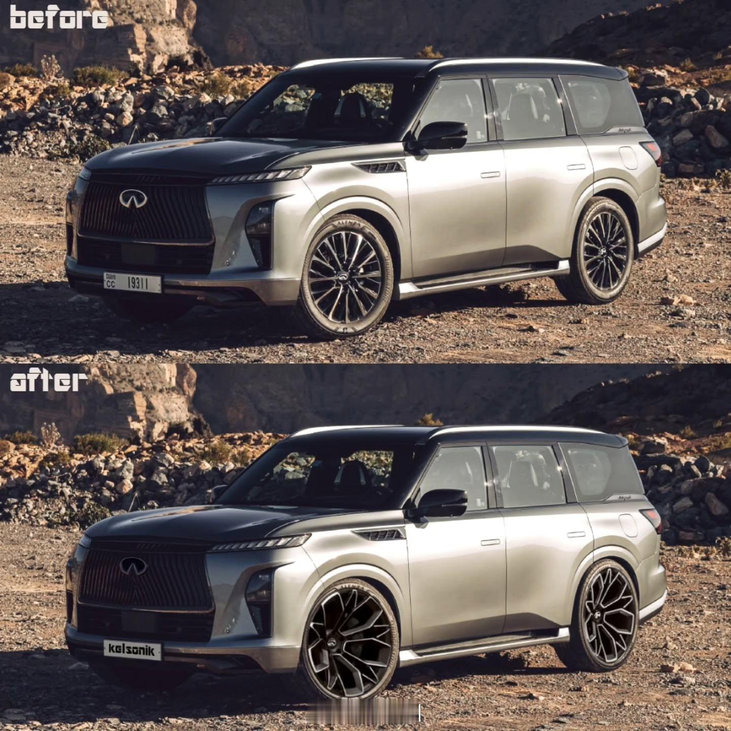 全新英菲尼迪QX80 给全新英菲尼迪QX80换双新鞋子，大家觉得好看不[举手] 