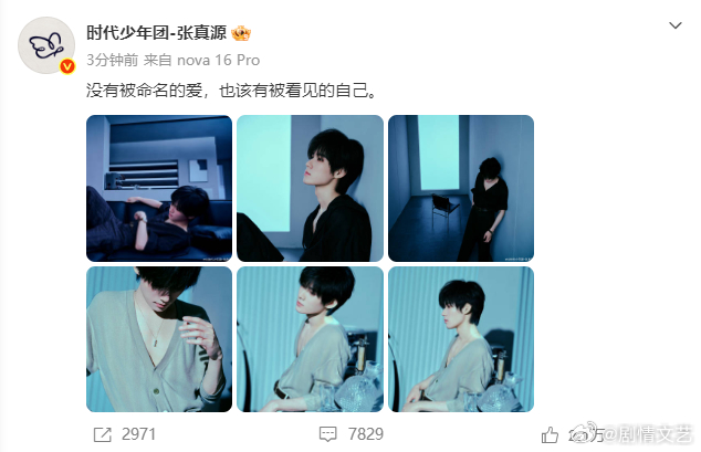 张真源的文案有一股背德感 “没有被命名的爱”文字氛围感自带隐晦拉扯，昏暗蓝调光影