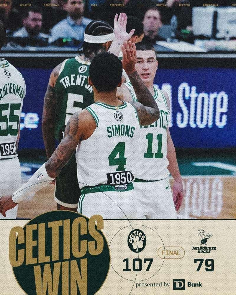 107：79主场大胜雄鹿，用一场胜利开启全新一周！凯尔特人热爱日记