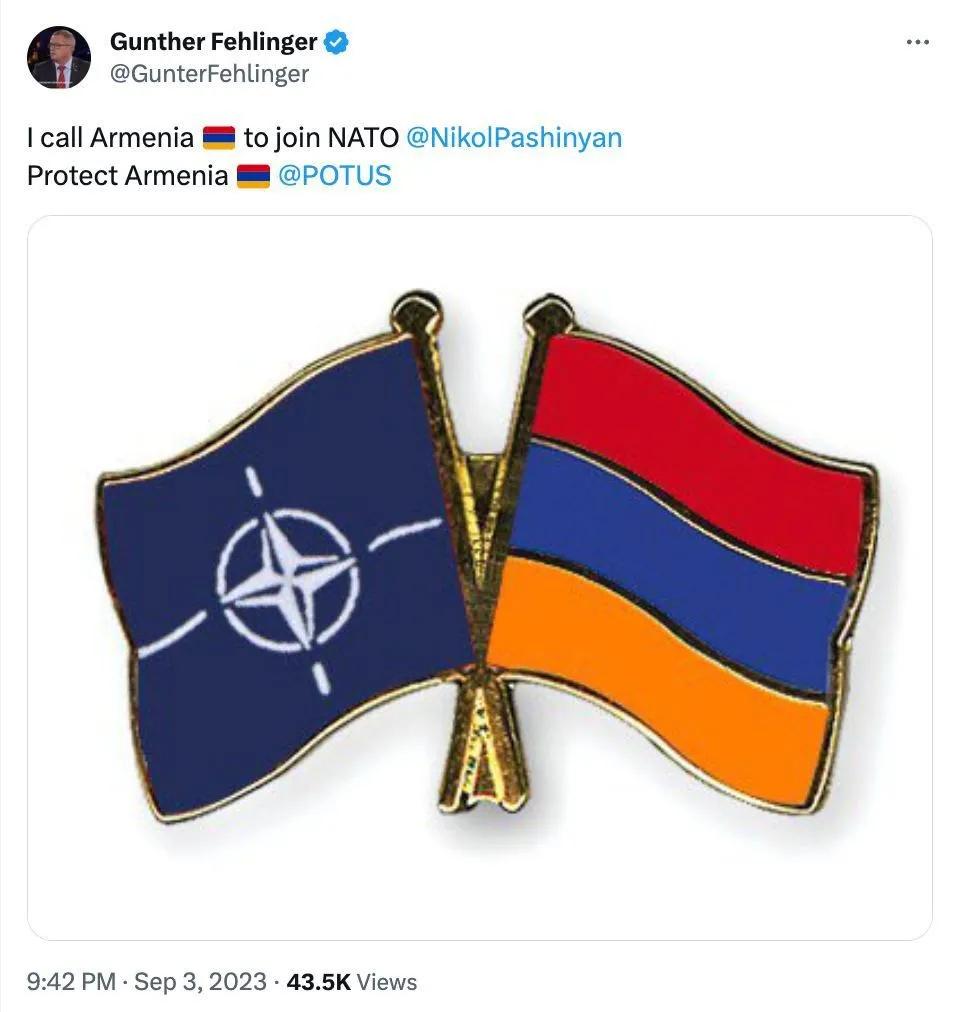 北约高官邀请亚美尼亚加入北约 美国及其北约盟国正在密切监视纳戈尔诺-卡拉巴赫的局