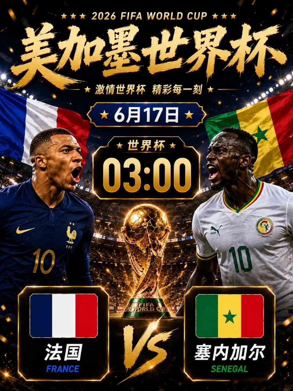 今晚法国赢不了第一名：017 世界杯队友：法国vs塞内加尔开球：塞内加尔🇸🇳