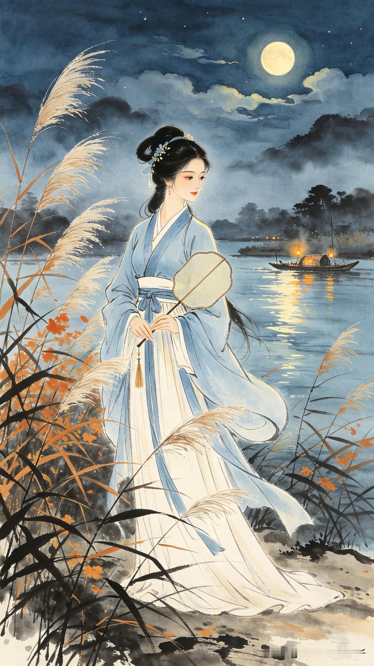 上联：莫问那，秋水长天，渔火孤灯，几多离恨在心头，且付与清风明月
     
上