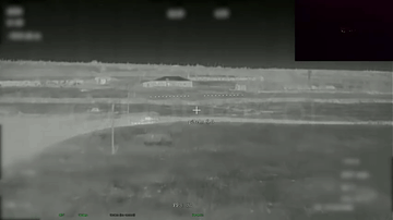 巴赫穆特西部，大晚上俄“火焰”飞行小组放飞一架带夜视的FPV，运气特别好，发现一