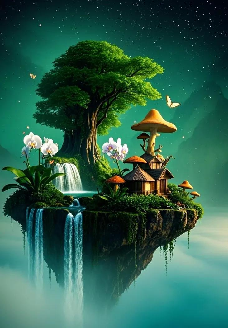 梦幻仙境，人间天堂。#神话般的美景# #人间仙境之桥，# #美景创作灵感#