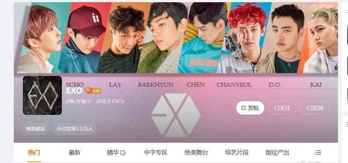 EXO 找补的先解释一下为什么logo正正好在中间呢怎么刚好两边各八个人呢 
