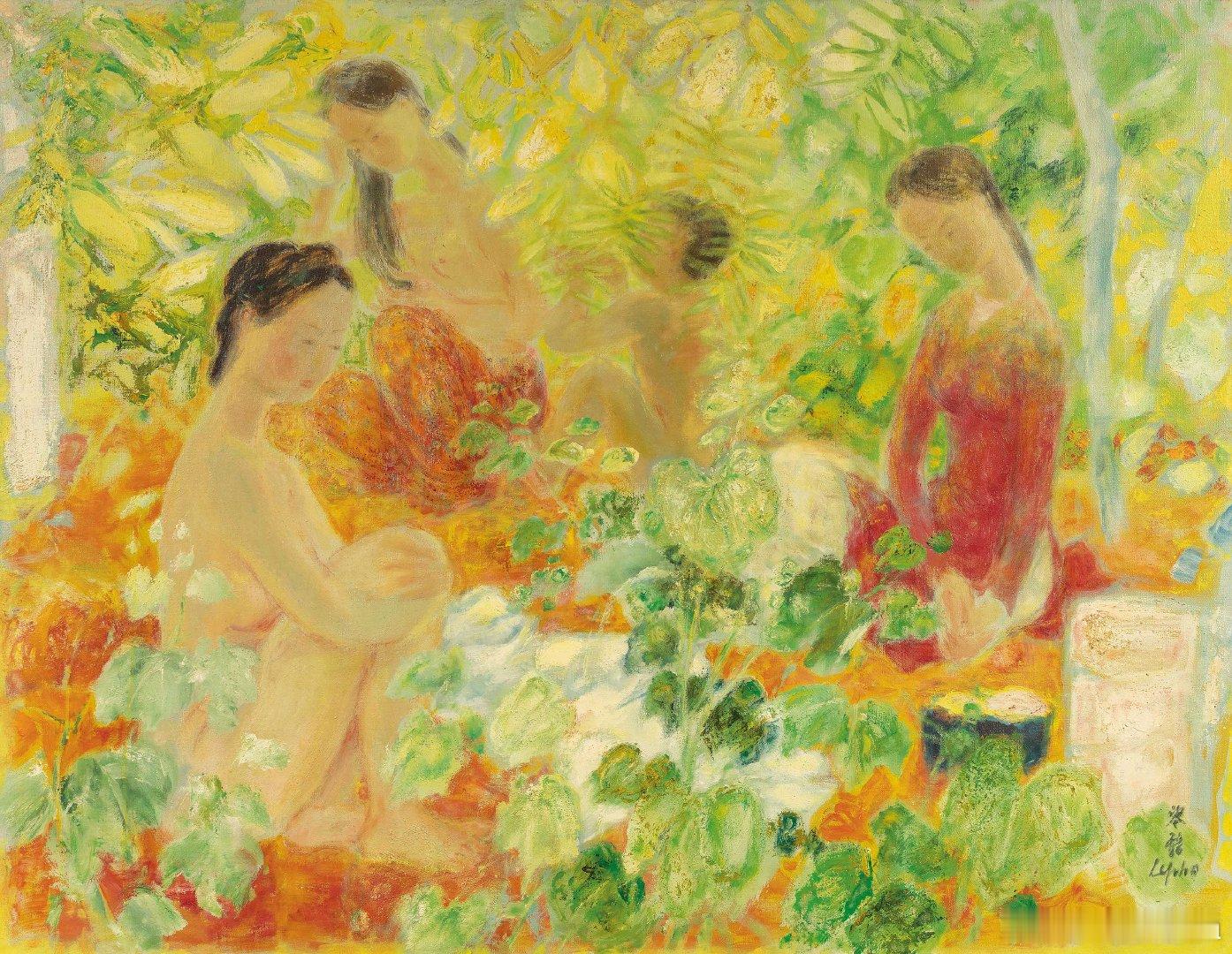 越南画家黎谱（Lê Phổ，1907-2001）的作品composition。 