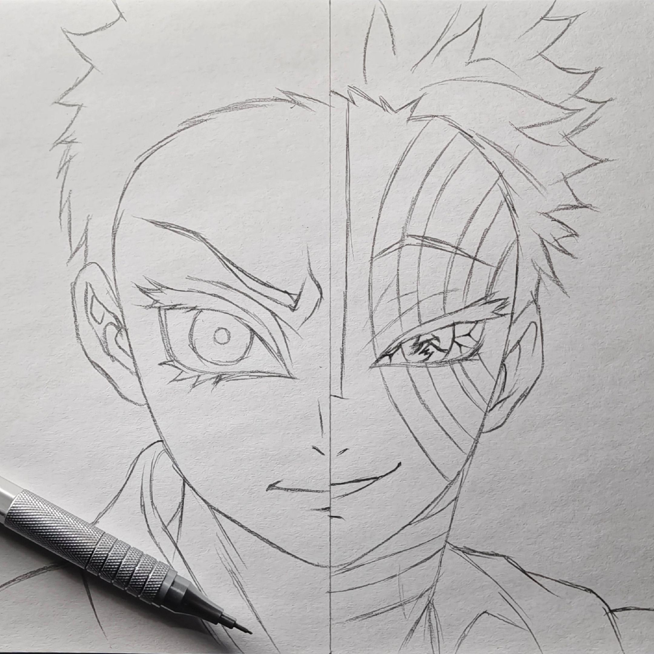 猗窝座绘画教程。