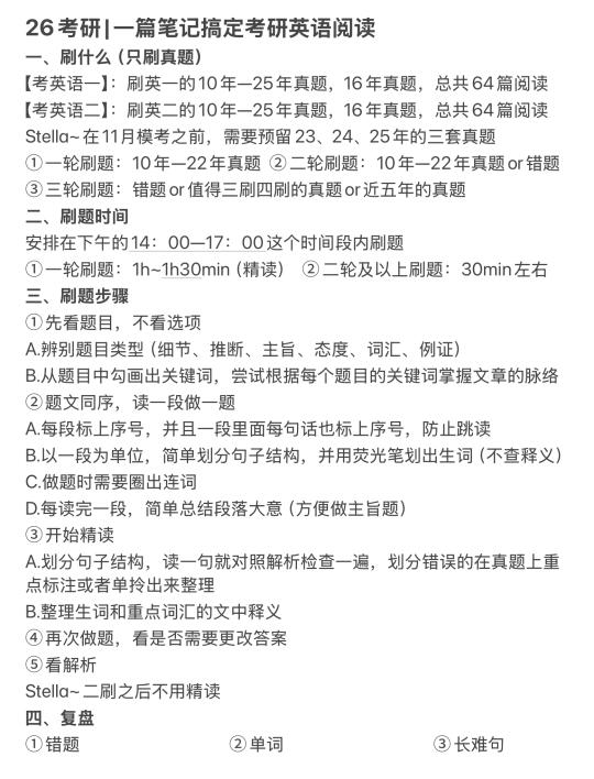 26考研|一篇笔记搞定考研英语阅读