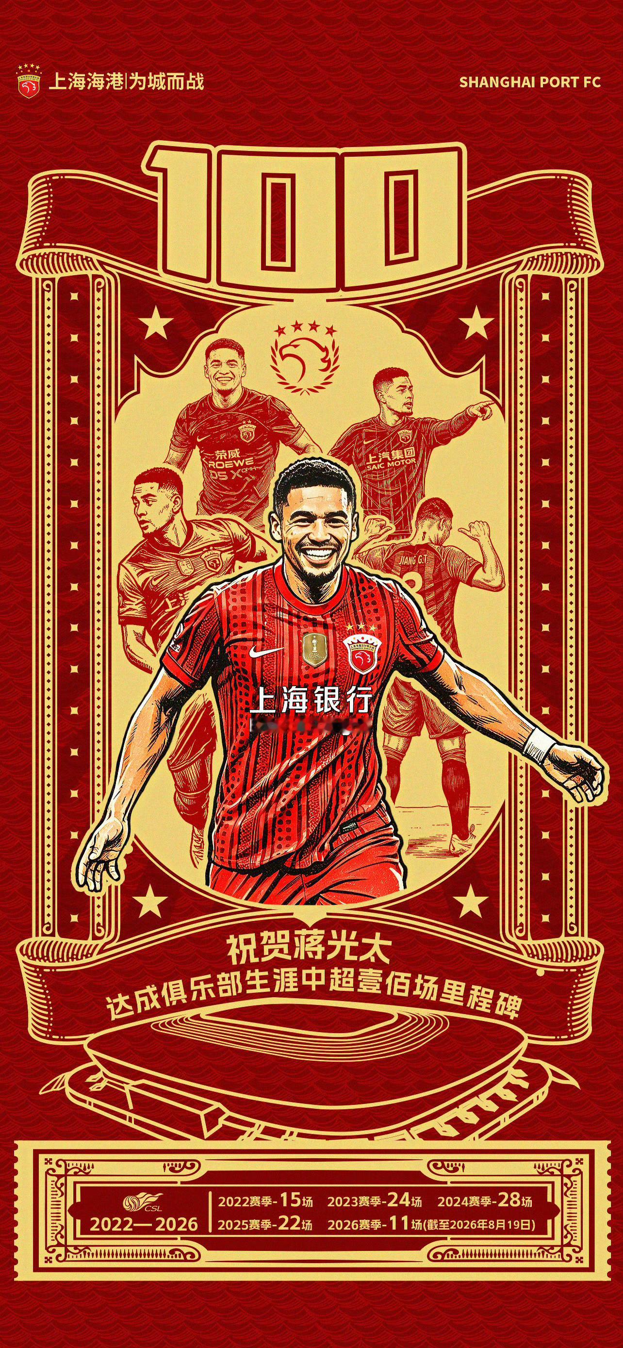 蒋光太百场强硬的防守3岁的内心“太”优秀了！上海海港