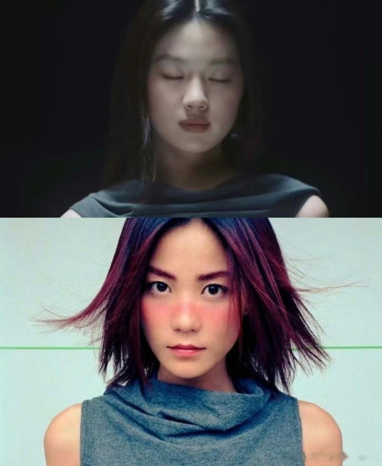 其实造型师都会借鉴比较流行的妆.造，王菲也是这么过来的，我觉得没什么好比较的。两