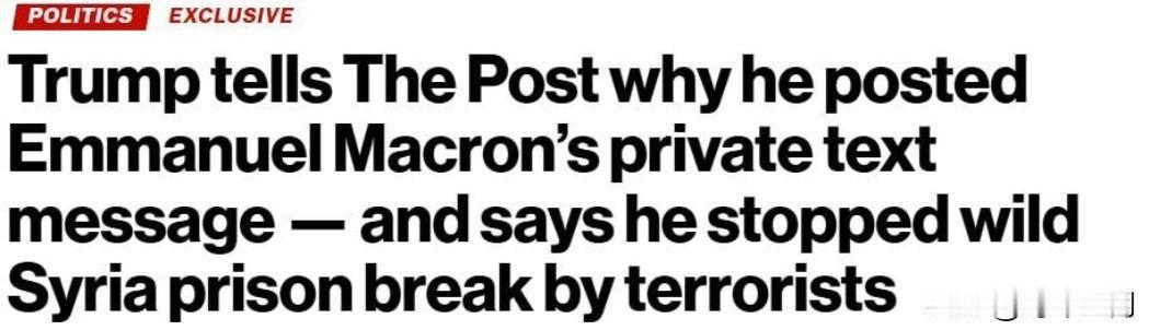 唐纳德·特朗普声称他阻止了一场叙利亚监狱的欧洲恐怖分子越狱行动。

特朗普表示，