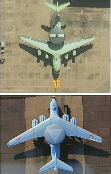 “空警-3000”采用双面旋转有源相控阵雷达，据推测一面为S波段，另一面为UHF