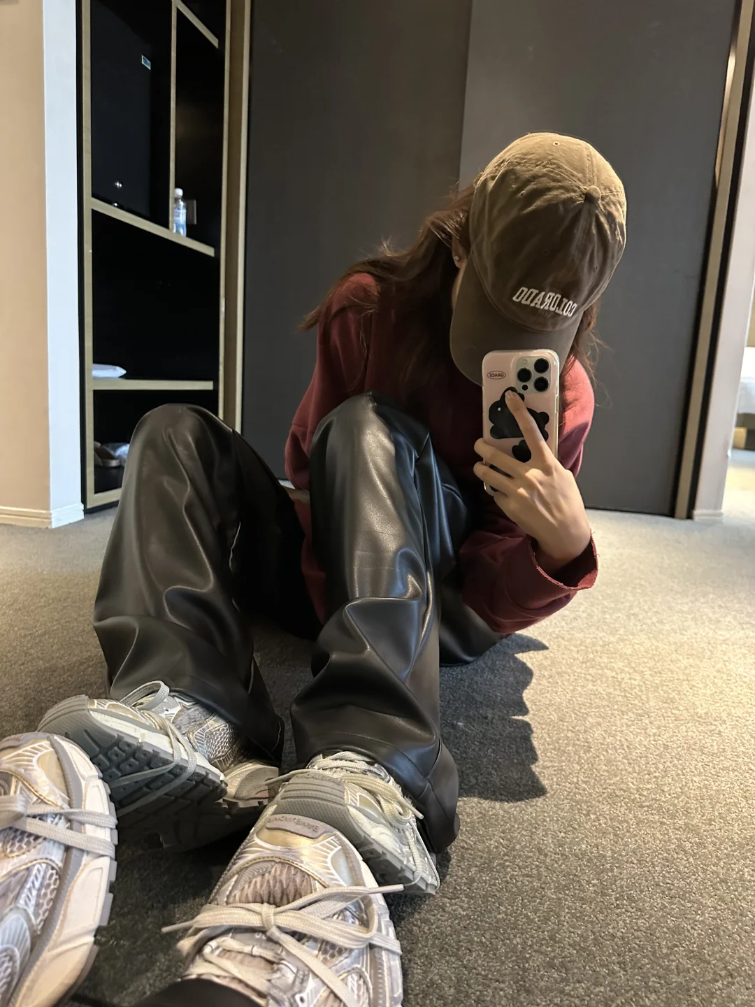 180哇塞！加长PU裤无敌了！遮胯慵懒感～
