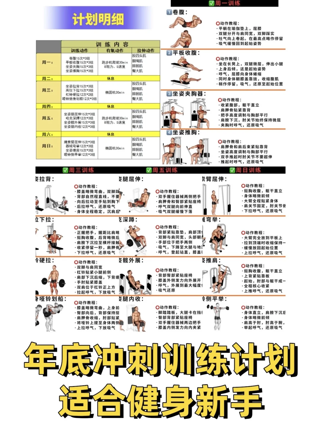 新手训练计划！从现在练到年底，一周4练