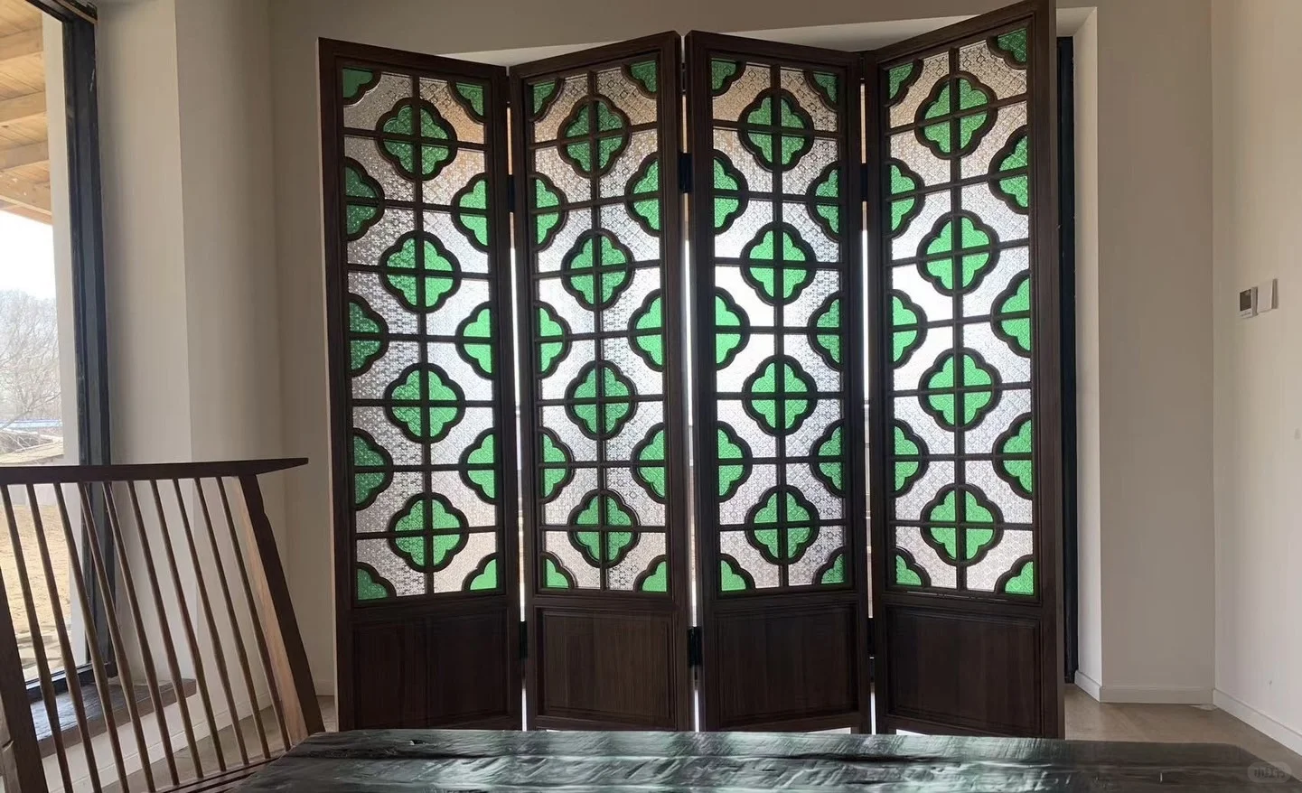 屏风 单扇1.95米✖️0.4米 共四扇 材质 实木黑胡桃 适合大宅 ...