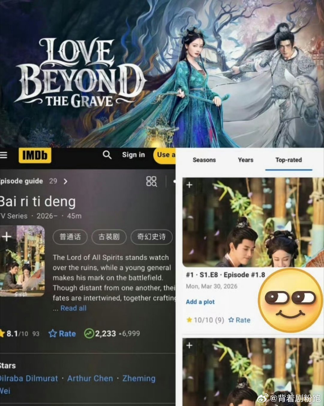 迪丽热巴、陈飞宇《白日提灯》在外网IMDB评分8.1分，海外人气也好高，白日提灯