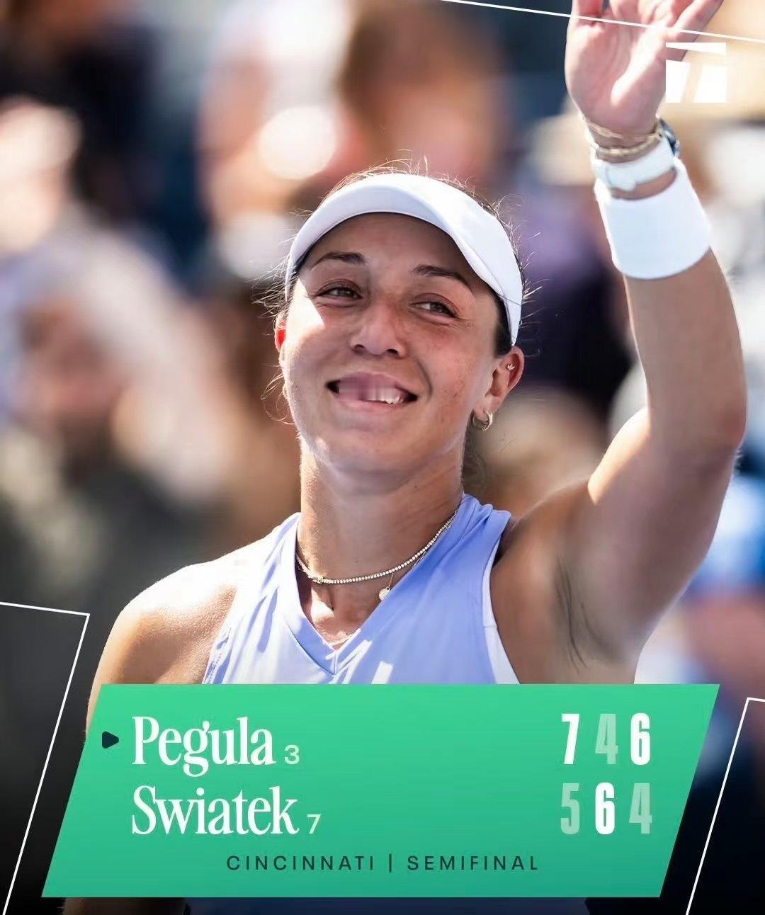 WTA1000辛辛那提站女单半决赛上演巅峰对决。3号种子佩古拉迎战卫冕冠军斯瓦泰