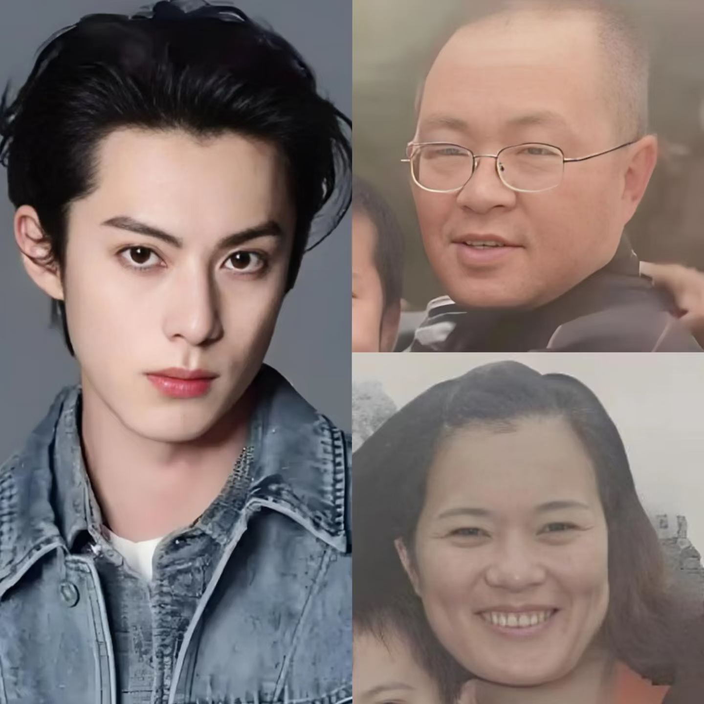 遗传是门学问，真的怀疑王鹤棣是不是出生的时候被抱错了...... 