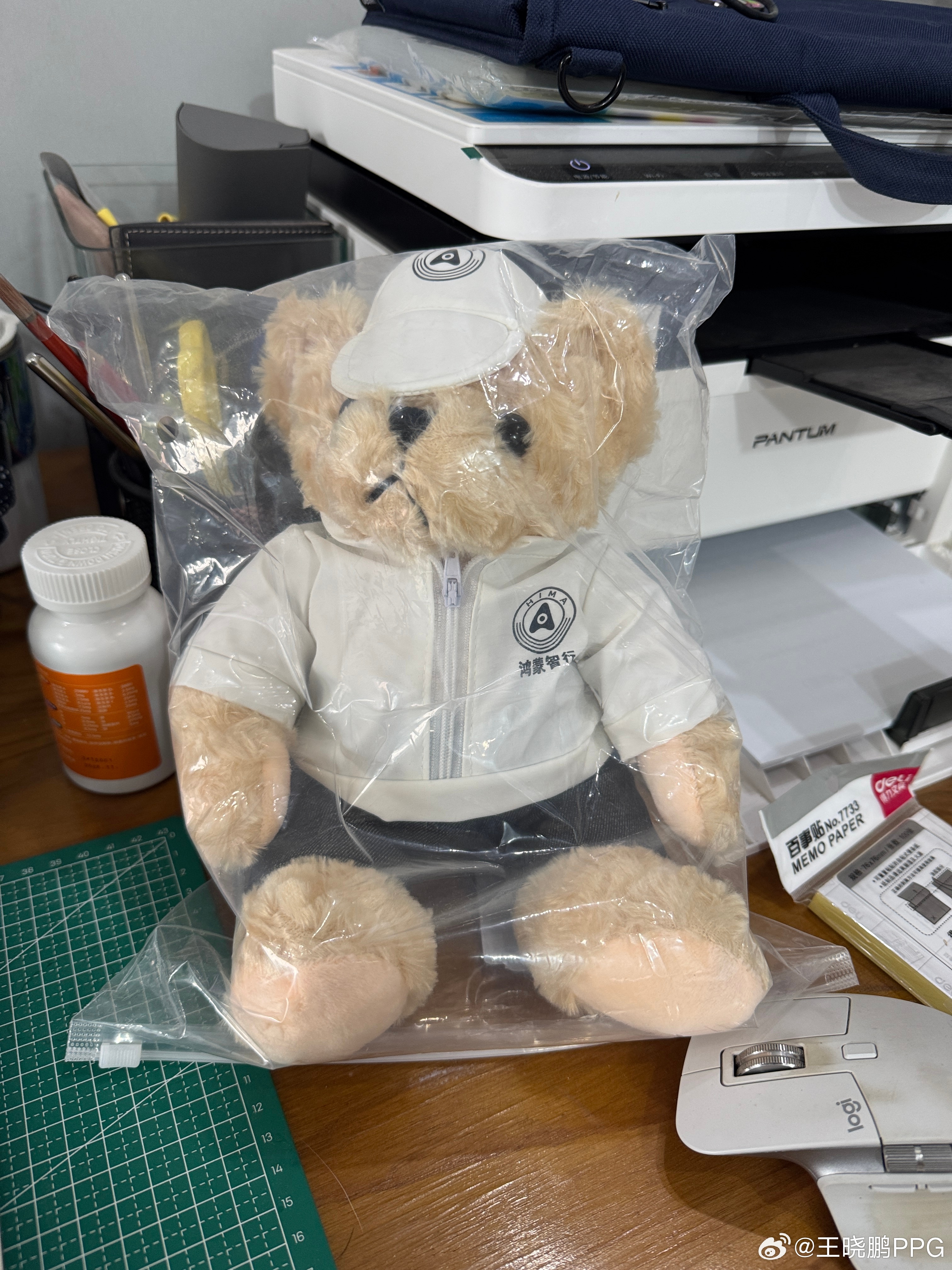 上次试驾界界给了我一个试驾伴手礼一个鸿蒙的小熊直接评论区送掉了，评论区铁粉及以上